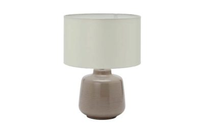 Collection Torino Ribbed Ceramic Table Lamp - Taupe
